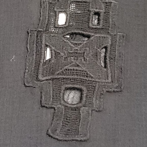 Free People Black Boho Tunic Mini Dress S Cotton Gauze Lace Goth Witchy Coquette - Picture 12 of 16